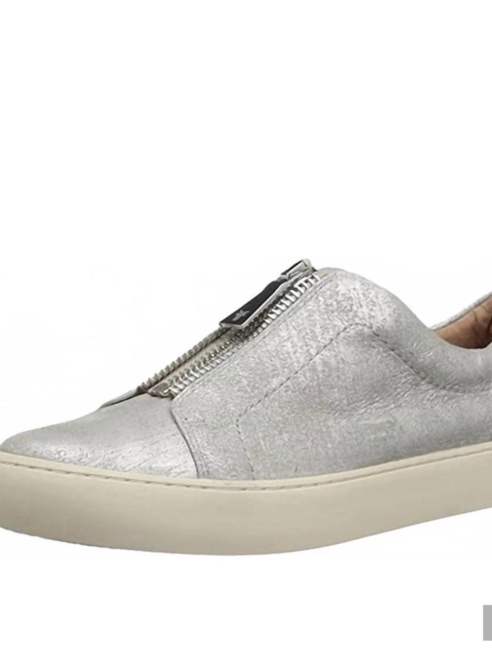 Frye Lena Low Zip Sneaker - Metallic Silver